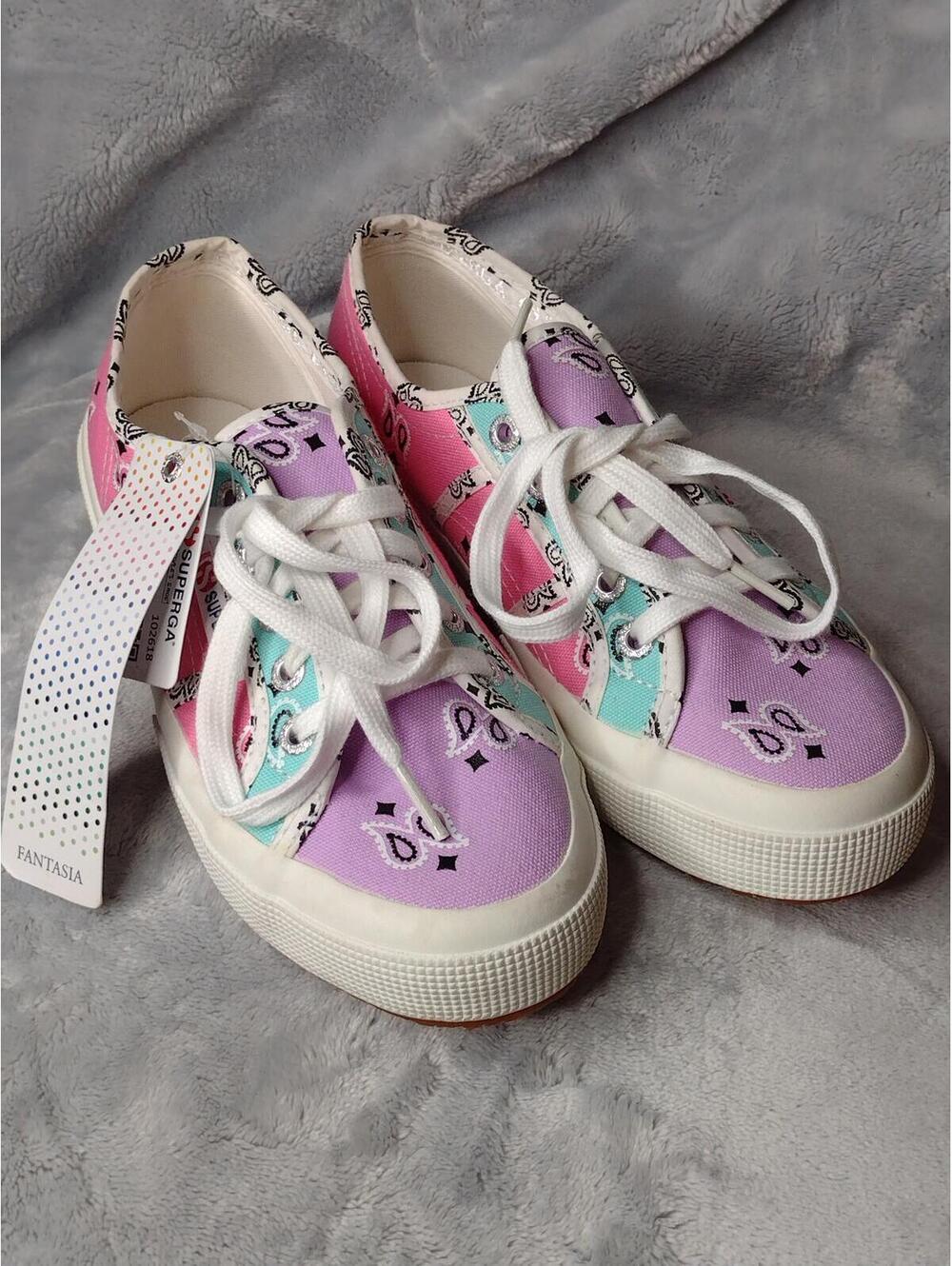NWT Superga Women's Pink/Purple/2750 Bandana Mix Sneakers Size 6.5